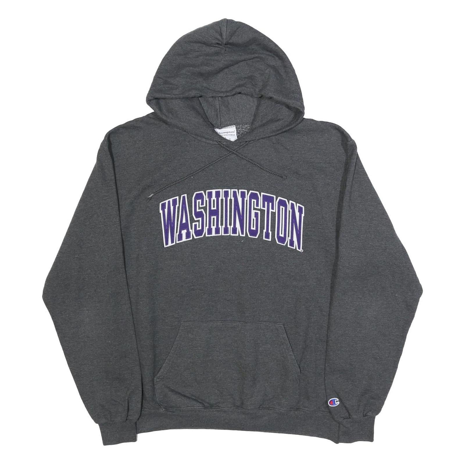 CHAMPION Mens Grey Washington Pullover Hoodie L Casual Cotton Blend Sweatshirt