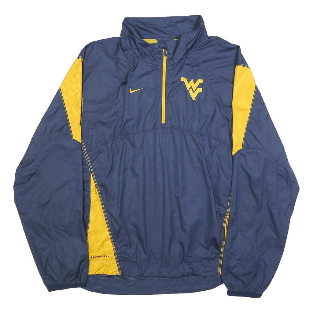 NIKE Mens Blue & Yellow West Virginia Storm-Fit Jacket S Polyester Zip Athletic