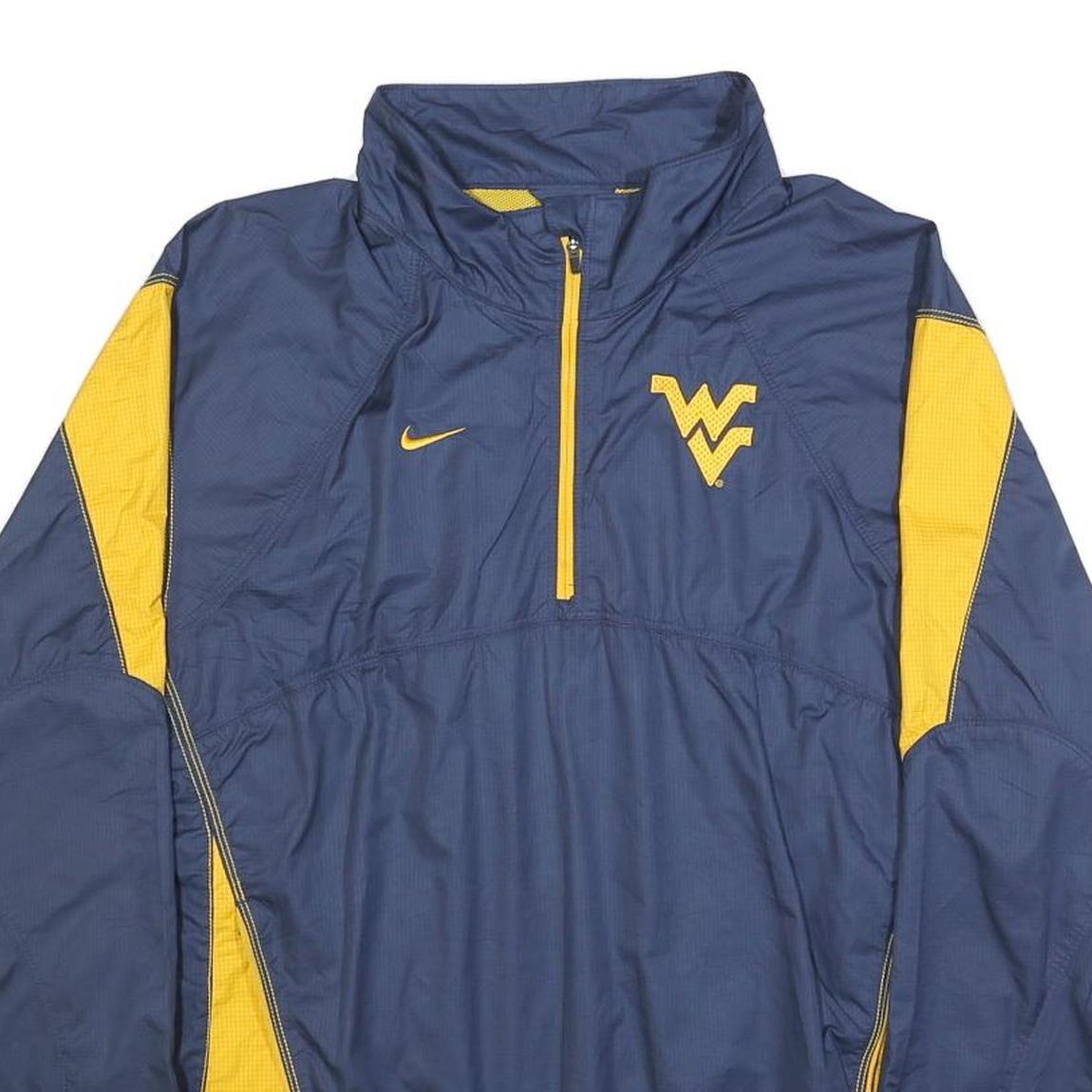NIKE Mens Blue & Yellow West Virginia Storm-Fit Jacket S Polyester Zip Athletic