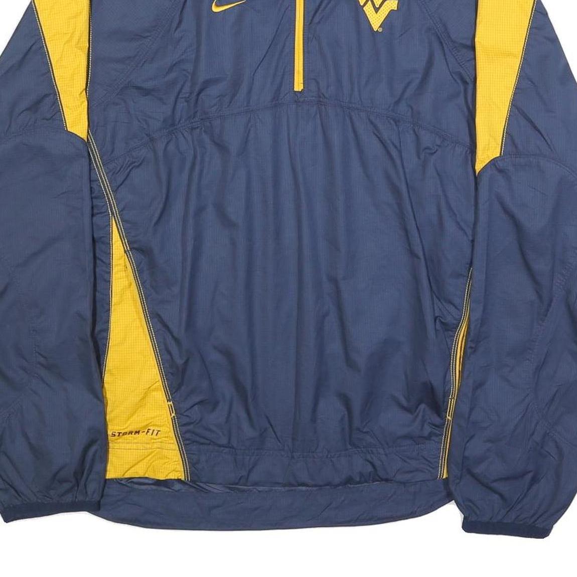 NIKE Mens Blue & Yellow West Virginia Storm-Fit Jacket S Polyester Zip Athletic
