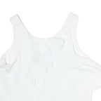 TRAFALUC Womens White Basic Sleeveless Round Neck Plain M Summer Top