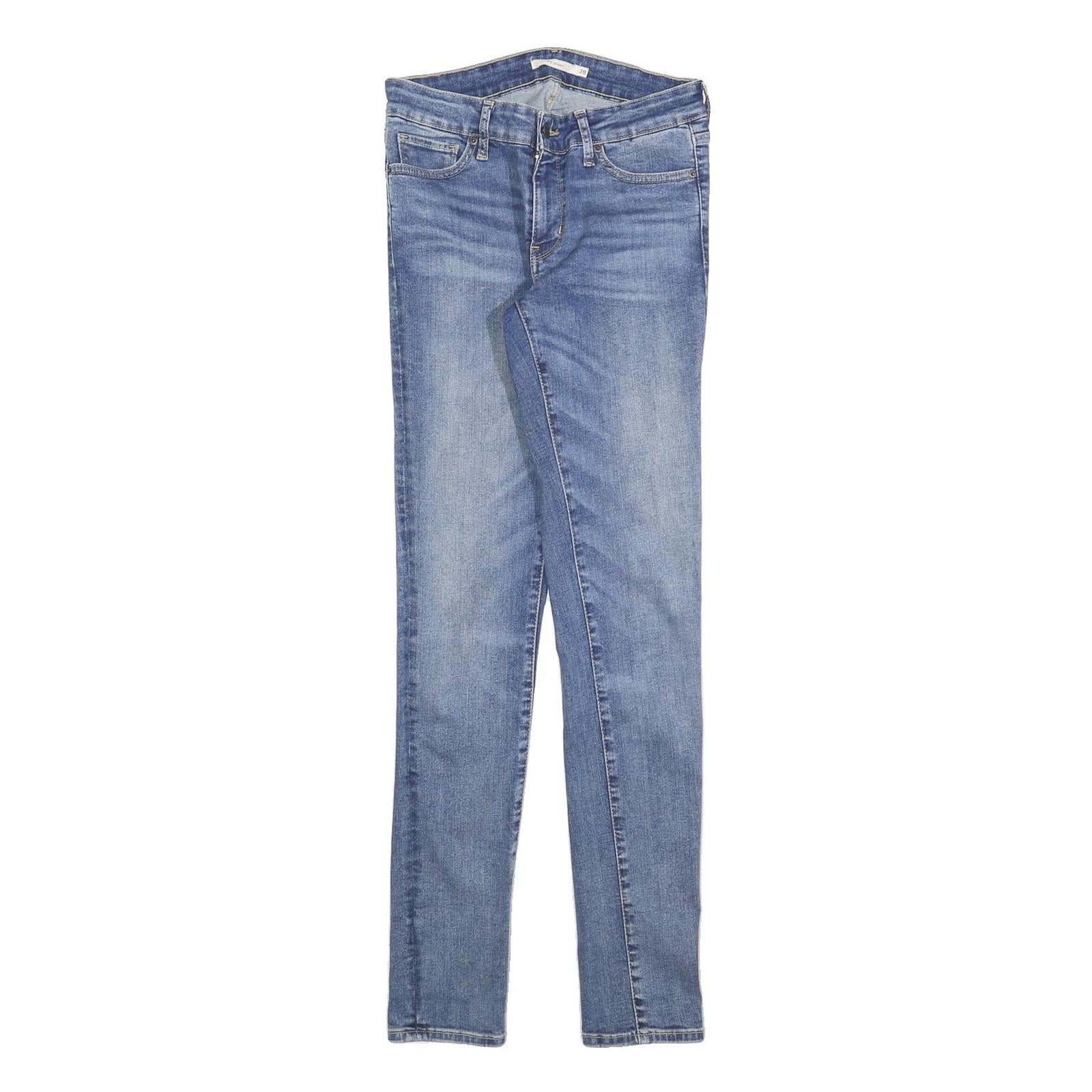LEVI'S 711 Womens Jeans Blue Slim Skinny Denim Medium W28 L32 Stretch Zip Fly