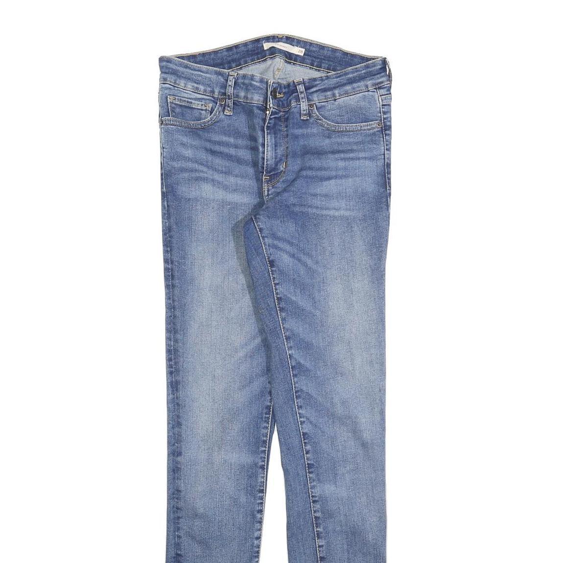 LEVI'S 711 Womens Jeans Blue Slim Skinny Denim Medium W28 L32 Stretch Zip Fly