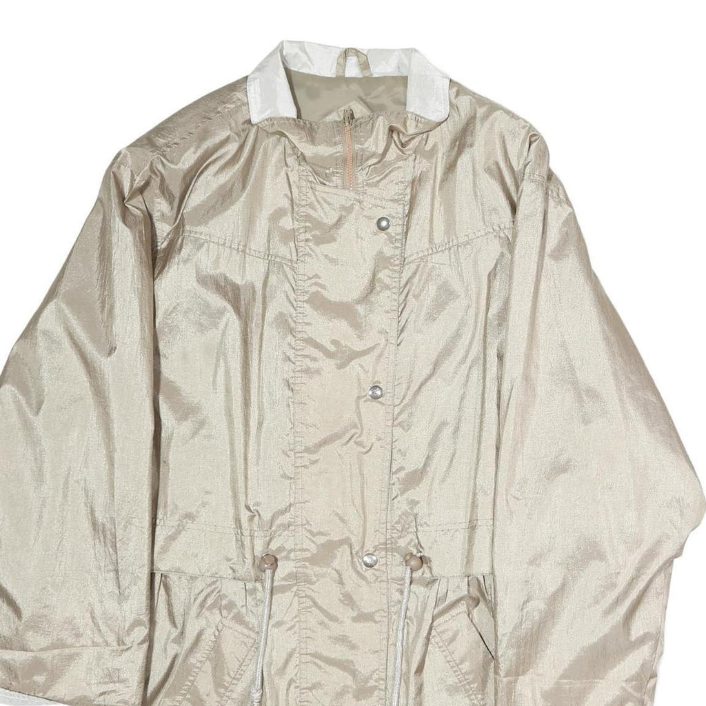 GEORGIA FORDI Womens Beige Jacket L Polyester Zip Plain Practical Lightweight