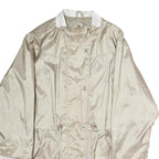 GEORGIA FORDI Womens Beige Jacket L Polyester Zip Plain Practical Lightweight