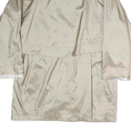 GEORGIA FORDI Womens Beige Jacket L Polyester Zip Plain Practical Lightweight