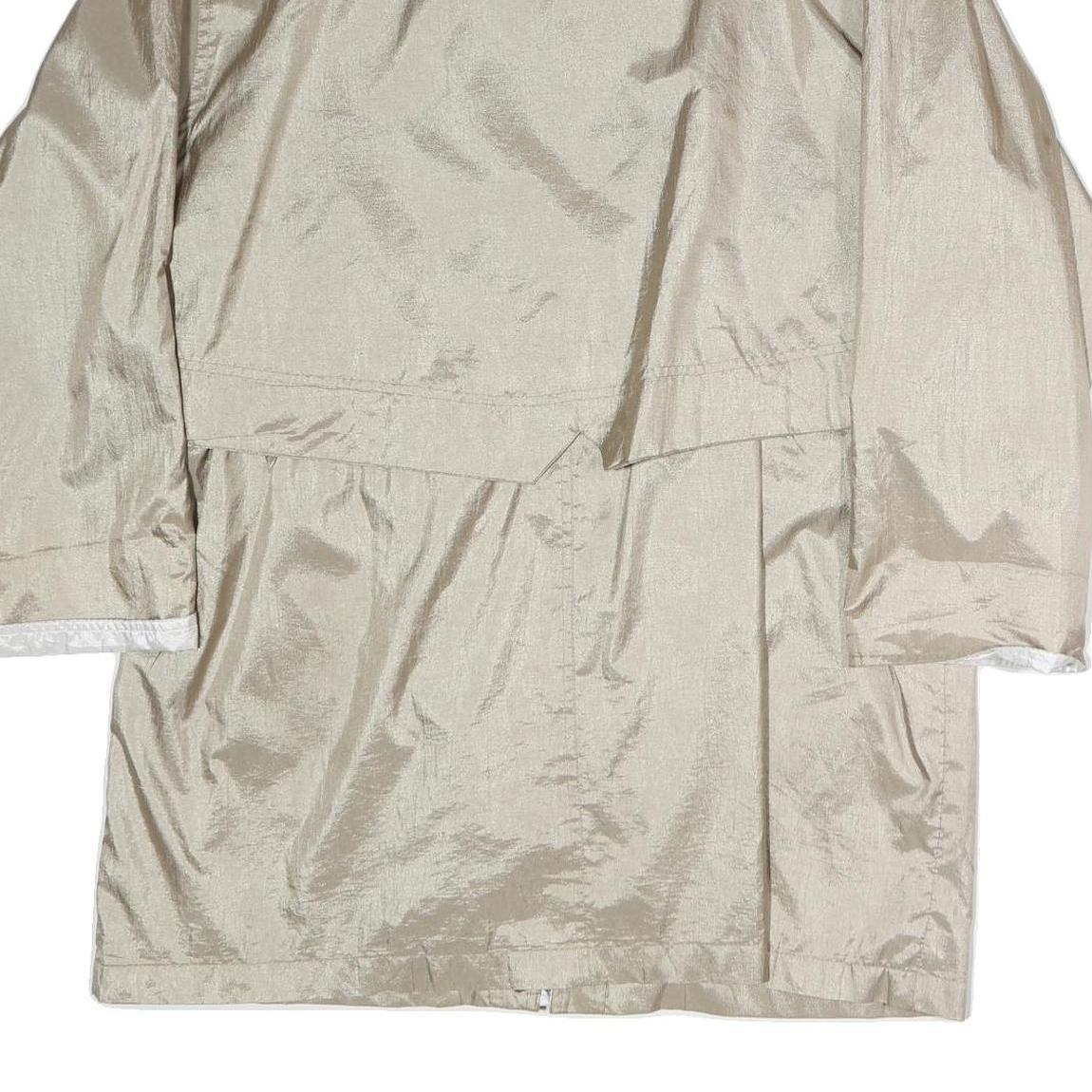 GEORGIA FORDI Womens Beige Jacket L Polyester Zip Plain Practical Lightweight