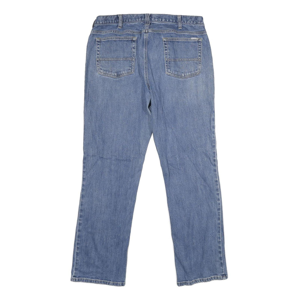 CARHARTT Womens Classic Blue Denim Straight Leg Jeans W34 L30 Cotton Blend Zip