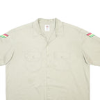 DICKIES Mens Beige Workwear Shirt 2XL Cotton Blend Short Sleeve Button