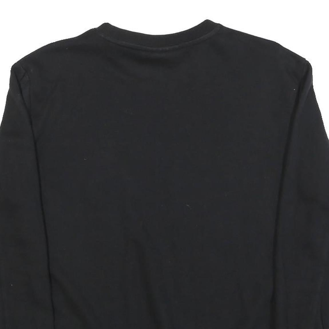 FILA Womens Black Cotton Blend Crew Neck S Logo Sweatshirt Pullover Casual