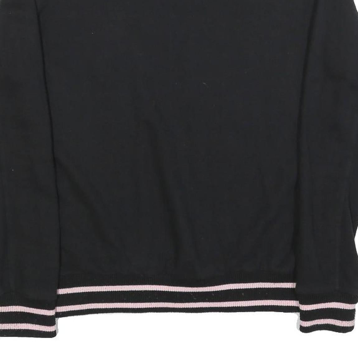 FILA Womens Black Cotton Blend Crew Neck S Logo Sweatshirt Pullover Casual