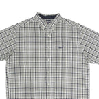 CHAPS RALPH LAUREN Mens White & Navy Checked Shirt XL Cotton Blend Casual