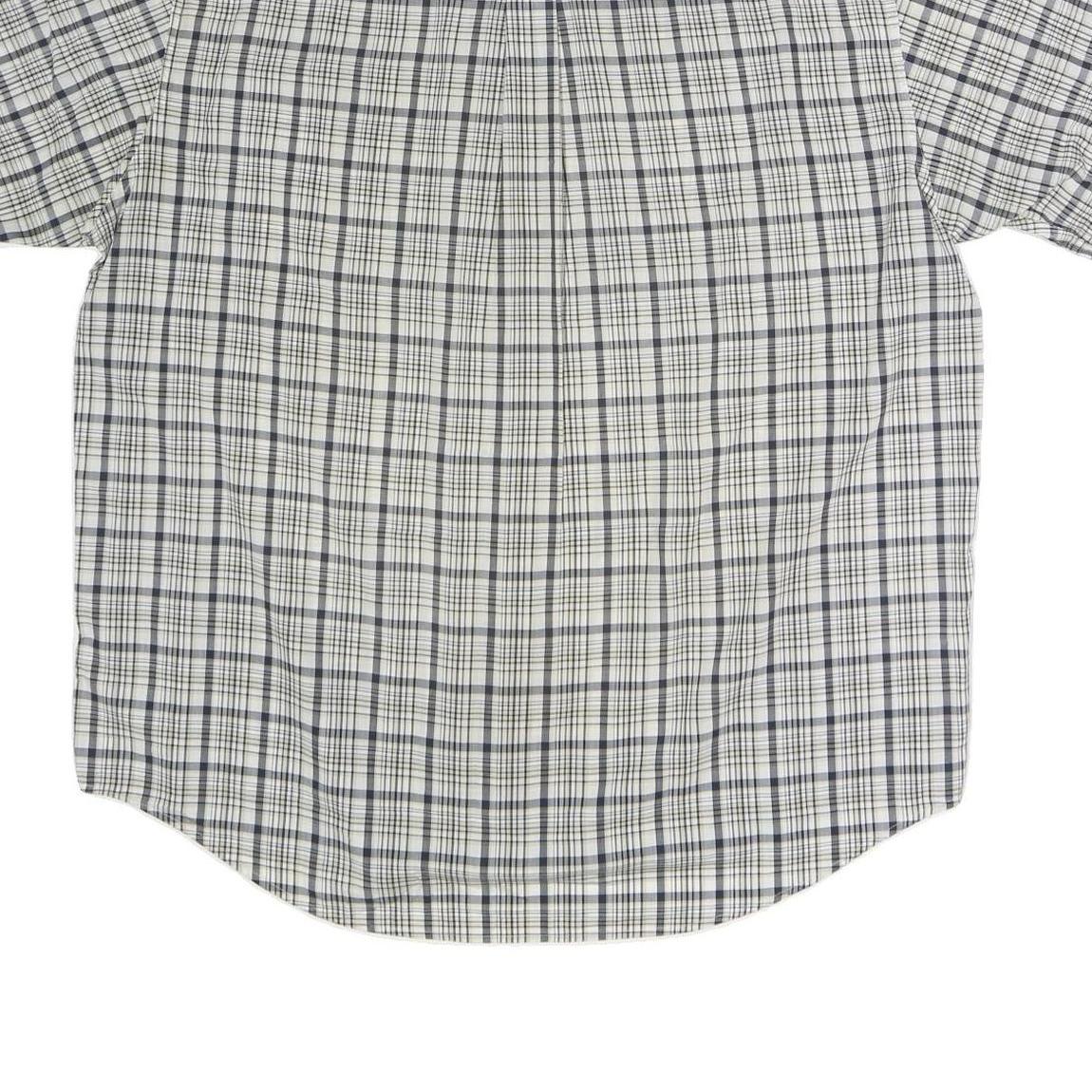 CHAPS RALPH LAUREN Mens White & Navy Checked Shirt XL Cotton Blend Casual