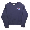 CHAMPION REVERSE WEAVE Womens Navy Blue Sweatshirt Crew Neck S Cotton Blend