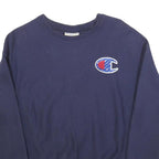 CHAMPION REVERSE WEAVE Womens Navy Blue Sweatshirt Crew Neck S Cotton Blend