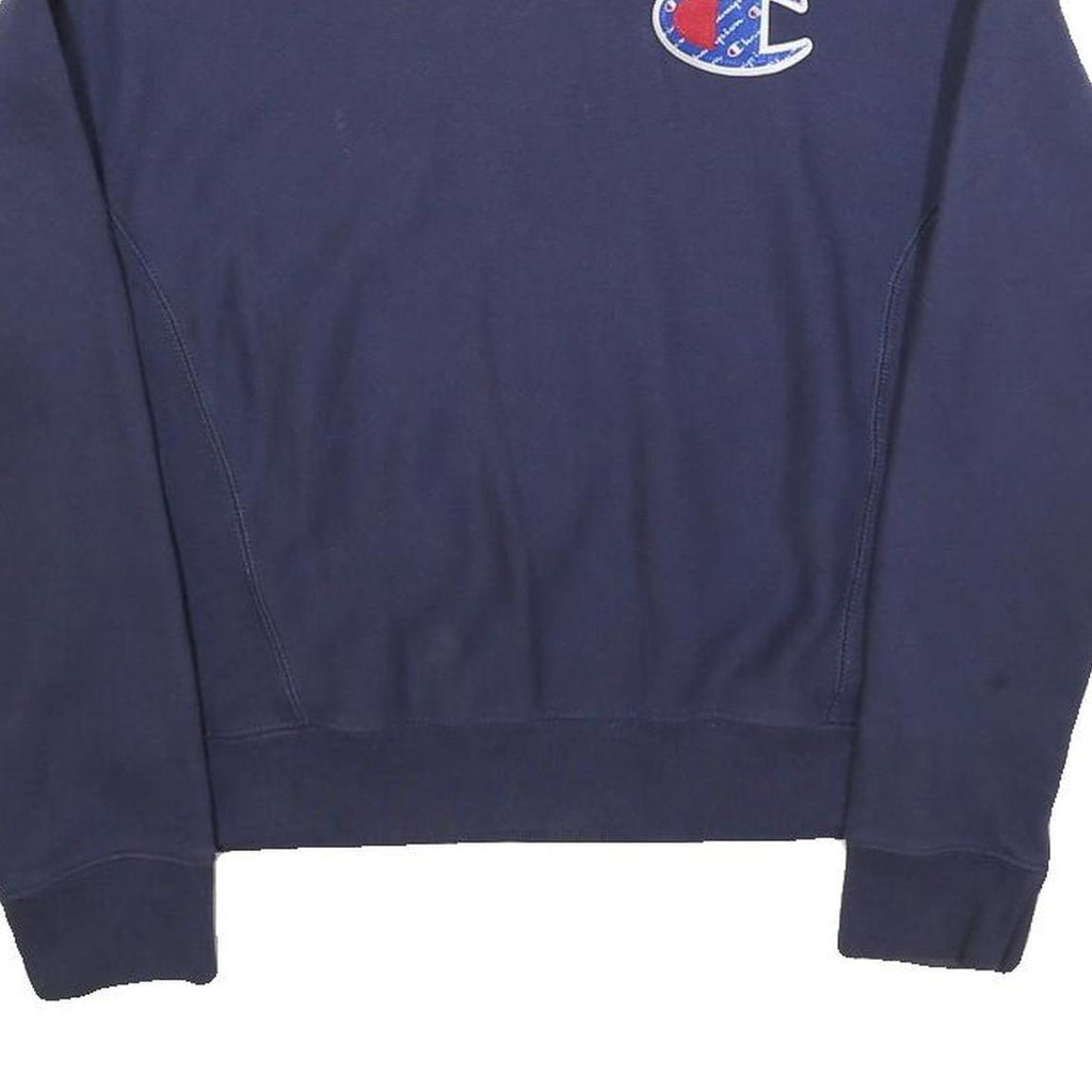 CHAMPION REVERSE WEAVE Womens Navy Blue Sweatshirt Crew Neck S Cotton Blend