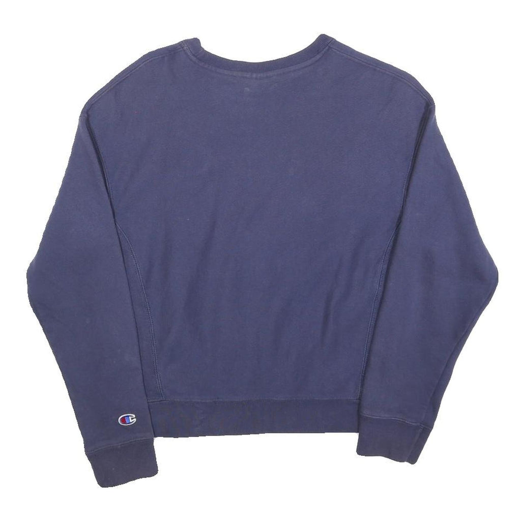 CHAMPION REVERSE WEAVE Womens Navy Blue Sweatshirt Crew Neck S Cotton Blend