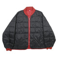 Mens Black & Red Quilted Jacket XL Zip Bomber Style Casual Outerwear