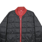 Mens Black & Red Quilted Jacket XL Zip Bomber Style Casual Outerwear