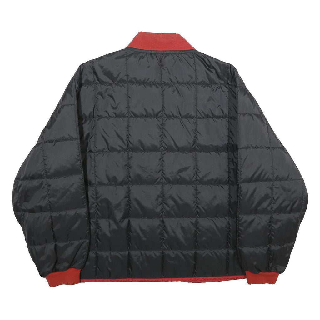 Mens Black & Red Quilted Jacket XL Zip Bomber Style Casual Outerwear