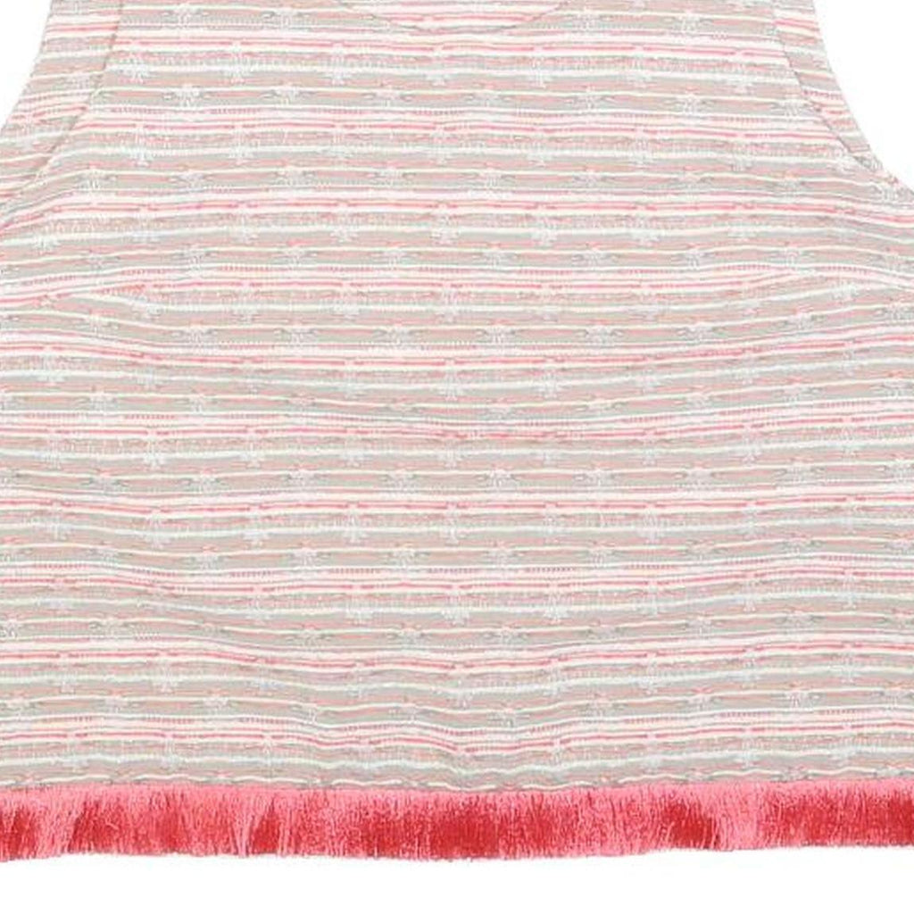 UTERQUE Womens Pink & Beige Sleeveless Scoop Neck Printed Top S Stylish Relaxed