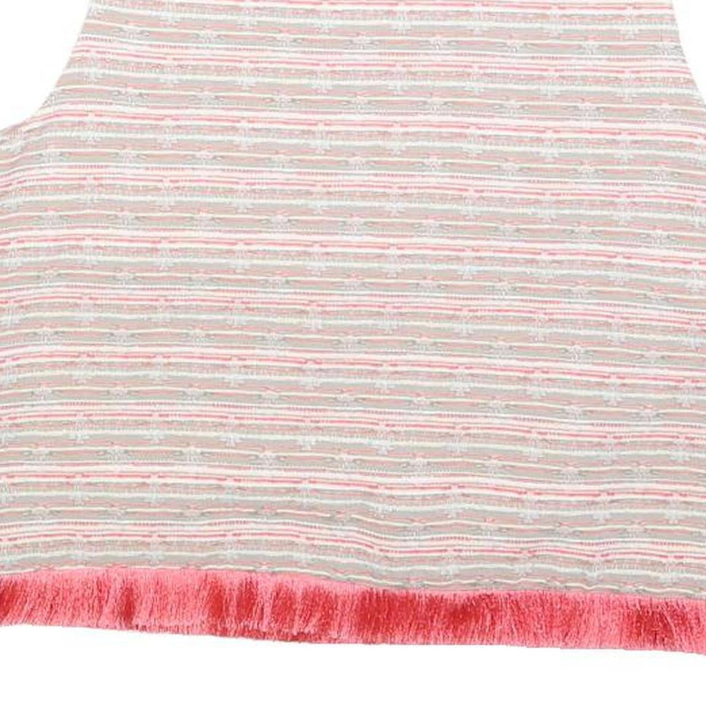 UTERQUE Womens Pink & Beige Sleeveless Scoop Neck Printed Top S Stylish Relaxed
