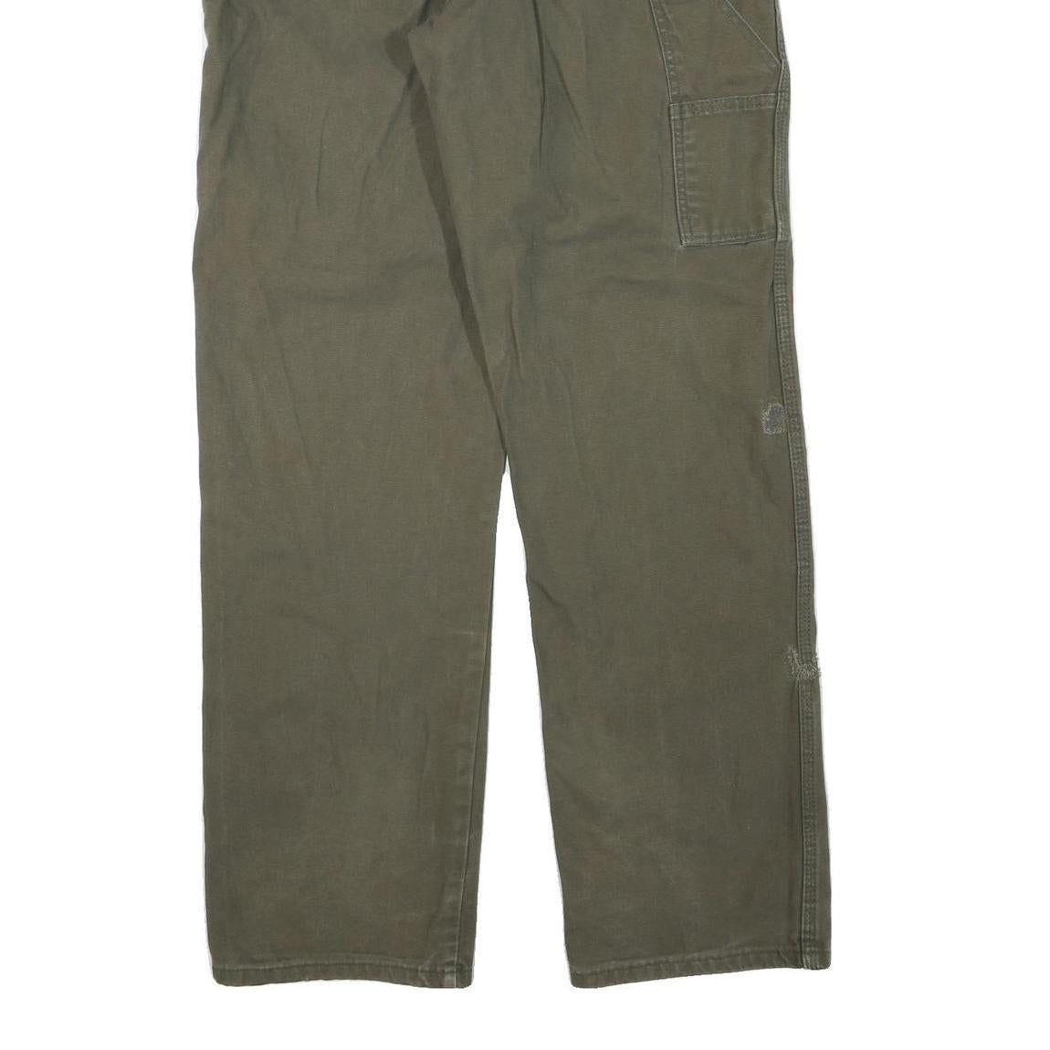 DICKIES Mens Regular Fit Jeans Green Cotton Blend W36 L34 Workwear Durable