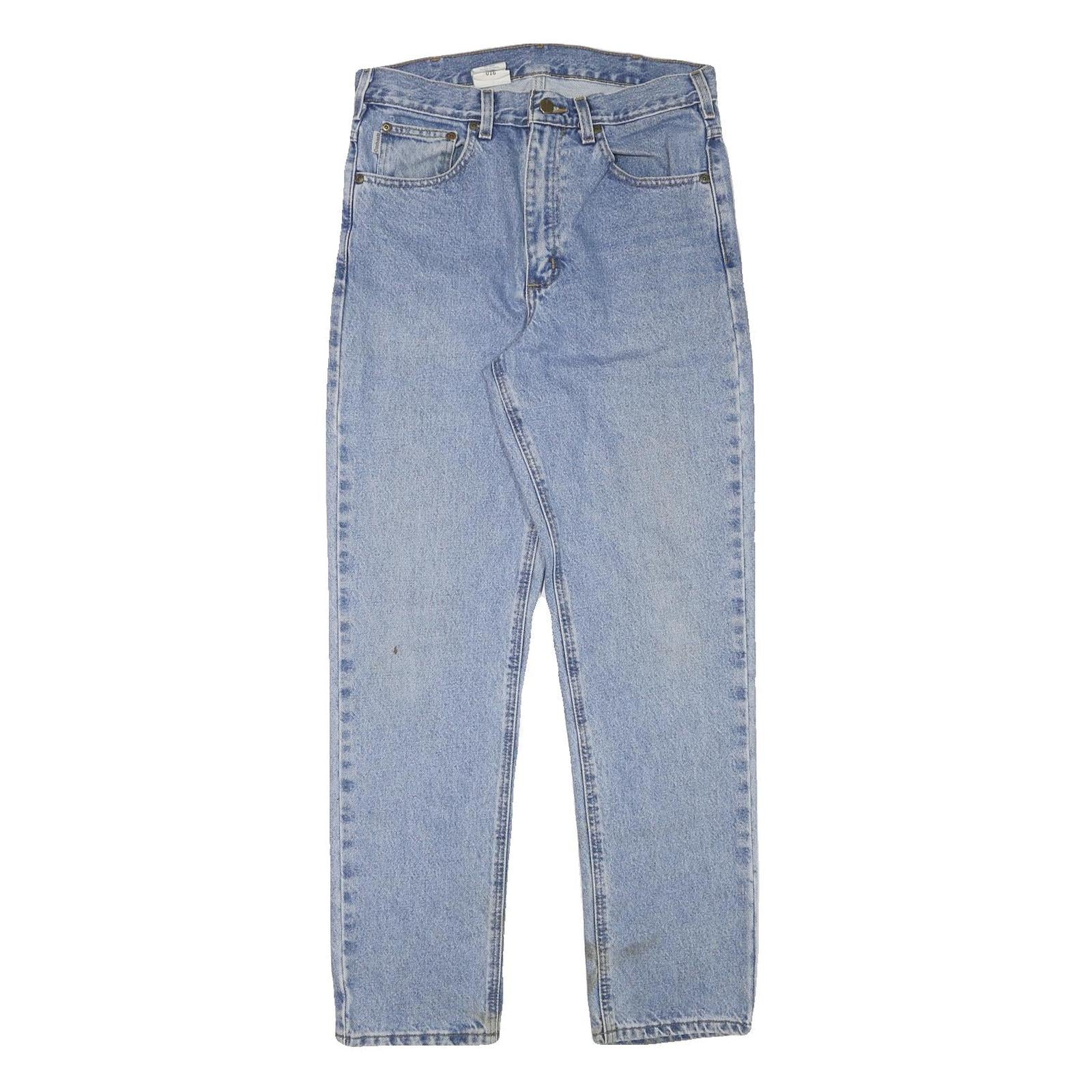 CARHARTT Mens Jeans Blue Regular Straight Denim Light W30 L31 Durable Casual