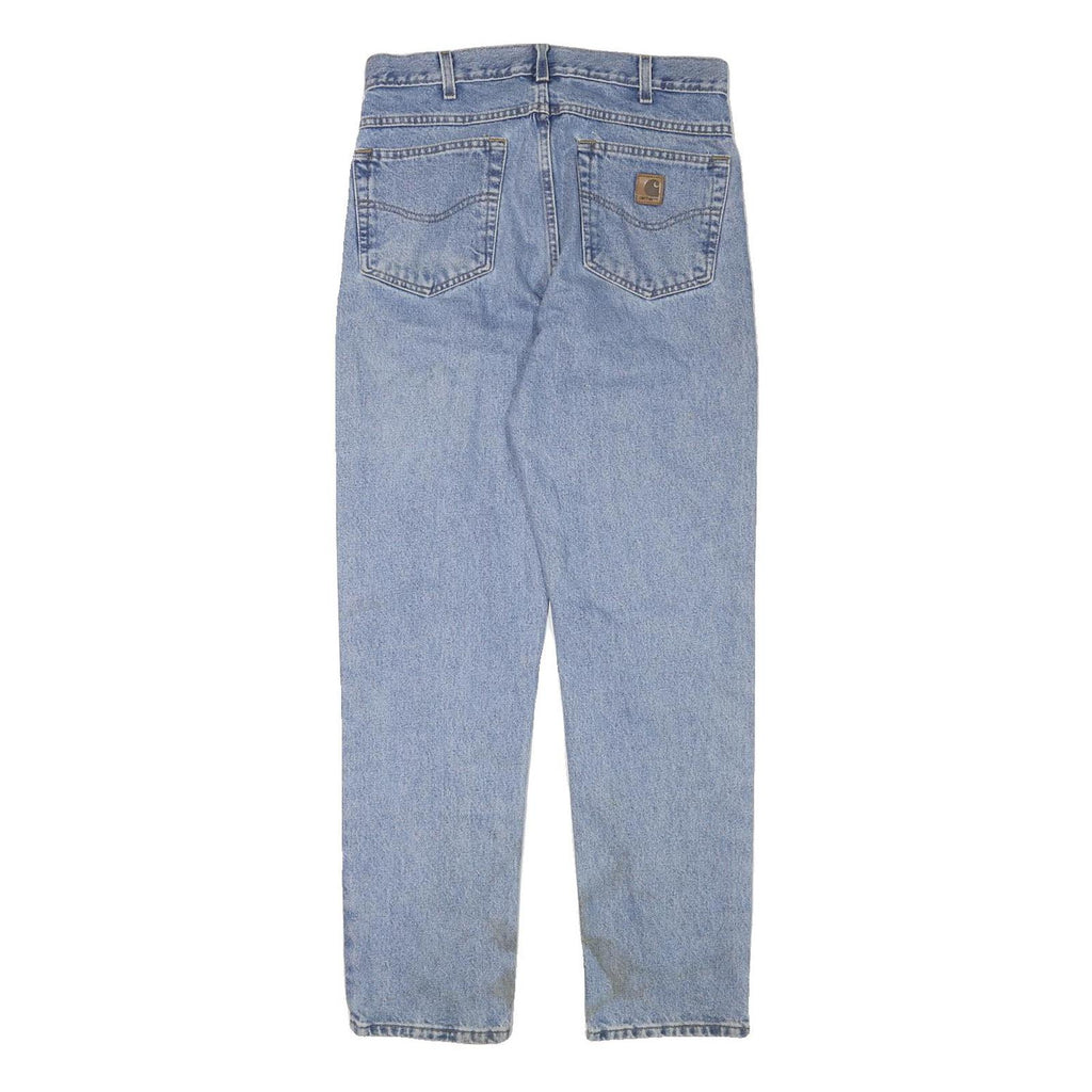 CARHARTT Mens Jeans Blue Regular Straight Denim Light W30 L31 Durable Casual