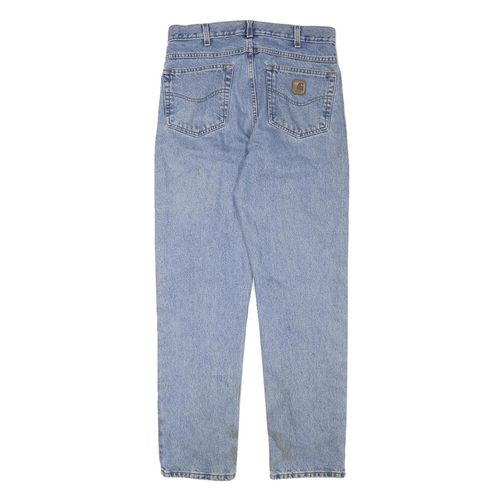 CARHARTT Mens Jeans Blue Regular Straight Denim Light W30 L31 Durable Casual