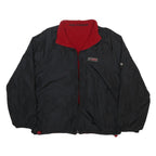 TOMMY HILFIGER Mens Black & Red Reversible Jacket L Polyester Blend Zip Classic