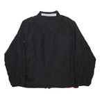 TOMMY HILFIGER Mens Black & Red Reversible Jacket L Polyester Blend Zip Classic