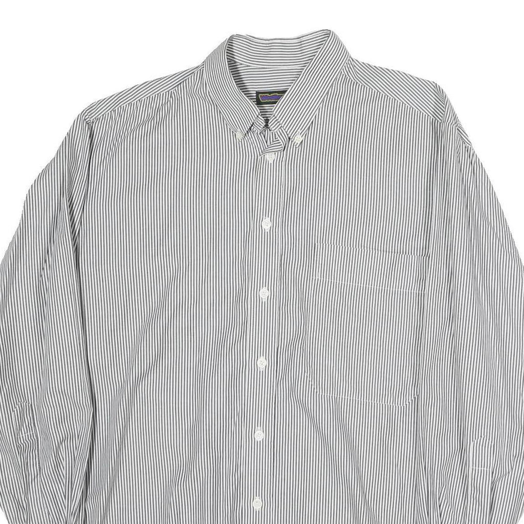 WESTBURY Mens Blue & White Stripe Cotton Blend Shirt L Classic Button-Down