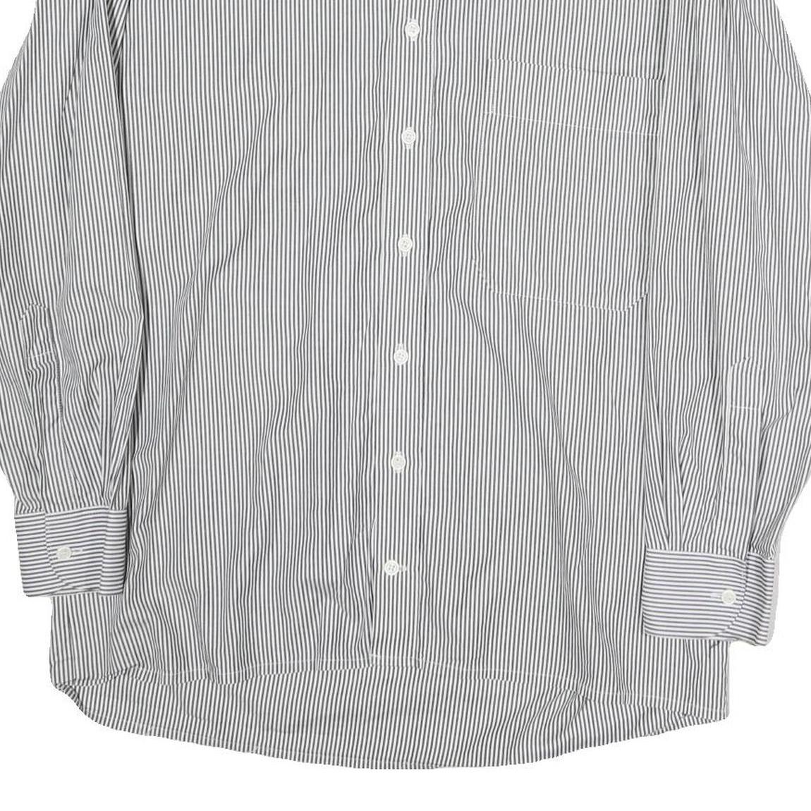 WESTBURY Mens Blue & White Stripe Cotton Blend Shirt L Classic Button-Down