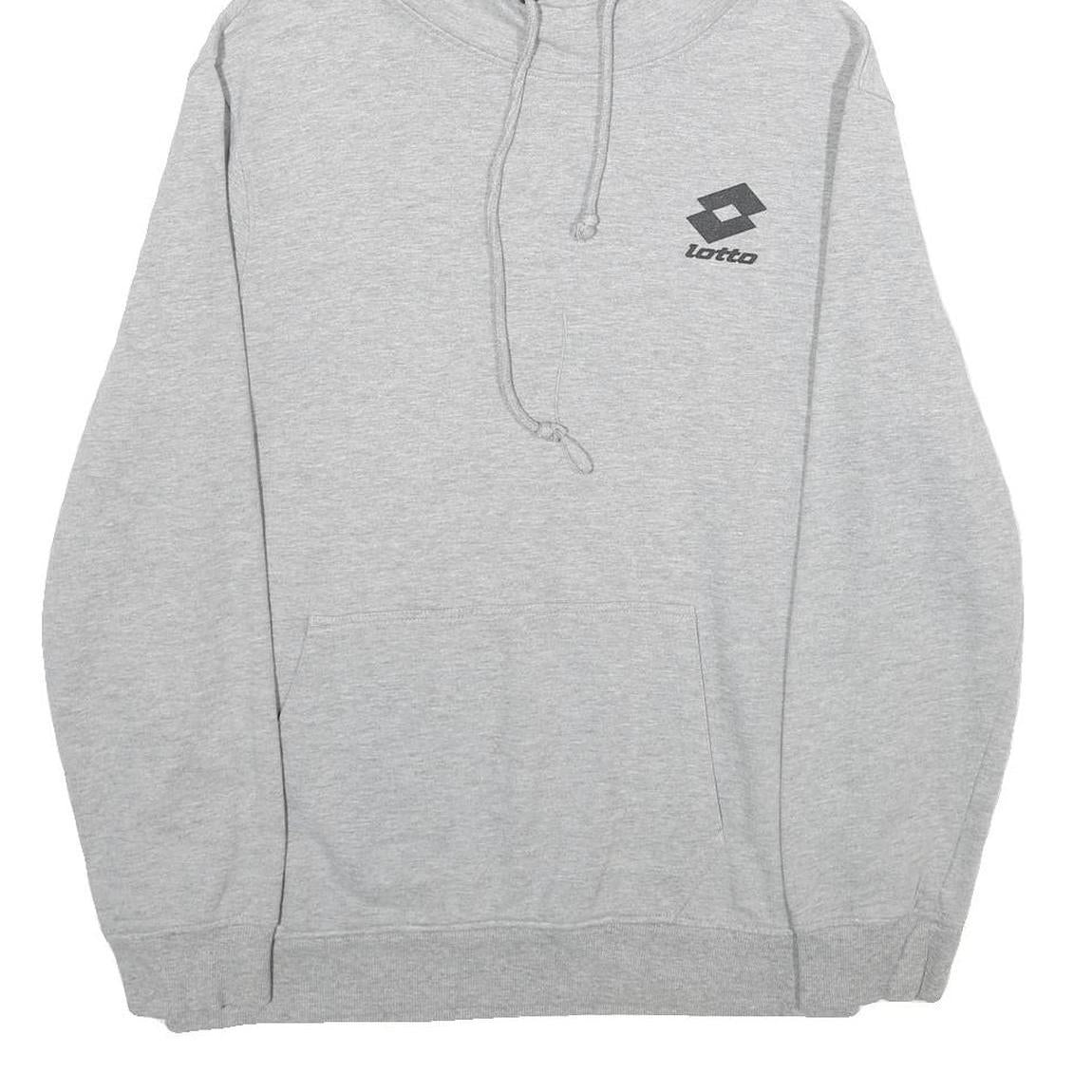 LOTTO Mens Grey Pullover Hoodie S Cotton Blend Casual Comfort