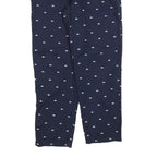 LACOSTE Mens Cotton Blend Navy Relaxed Straight Trousers W36 L30 Crocodile Logo