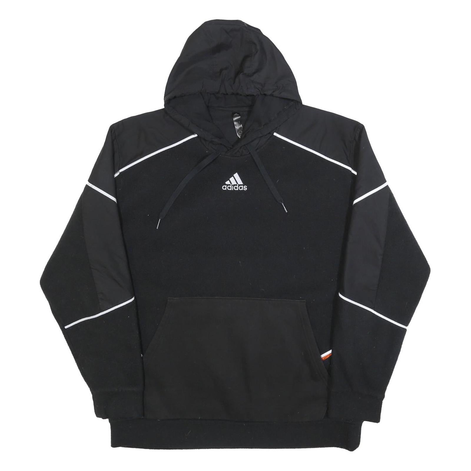 ADIDAS Mens Black Pullover Hoodie L Sportswear Hooded Sweatshirt