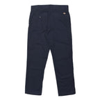 DICKIES Mens Polyester Blend Navy Regular Straight Trousers W34 L30 Workwear