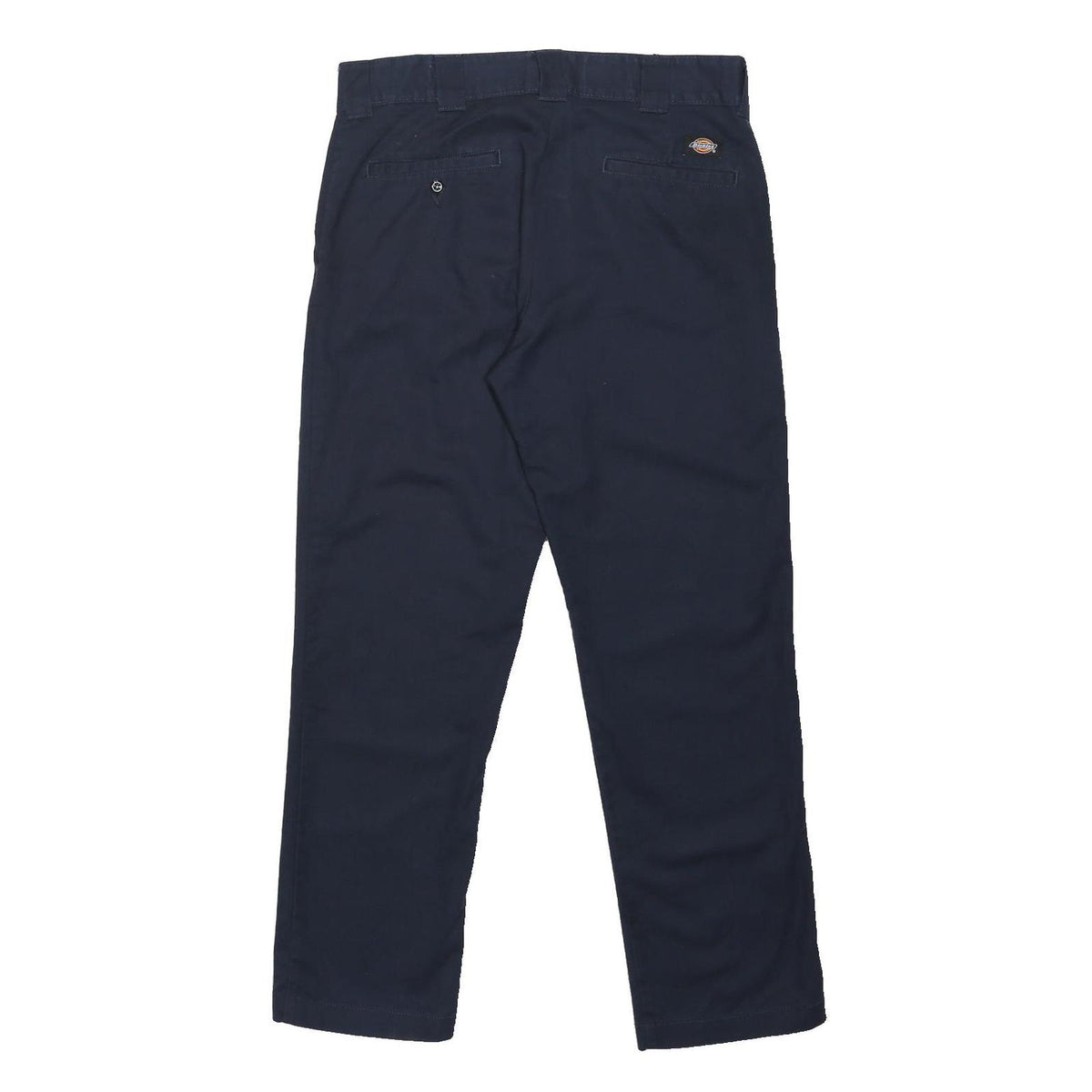 DICKIES Mens Polyester Blend Navy Regular Straight Trousers W34 L30 Workwear
