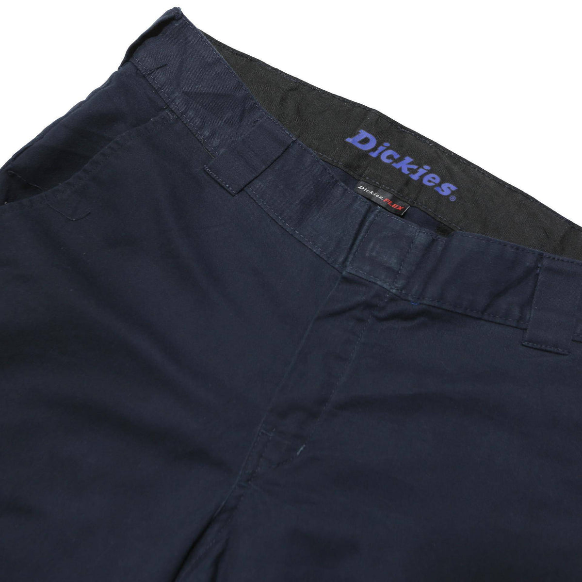 DICKIES Mens Polyester Blend Navy Regular Straight Trousers W34 L30 Workwear