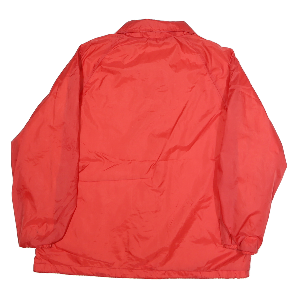CURRENT SEEN Mens Red Jacket L Polyester Plain Button Closure Casual Outerwear