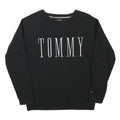 TOMMY HILFIGER Mens Black Crew Neck S Sweatshirt Cotton Blend Pullover