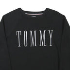 TOMMY HILFIGER Mens Black Crew Neck S Sweatshirt Cotton Blend Pullover