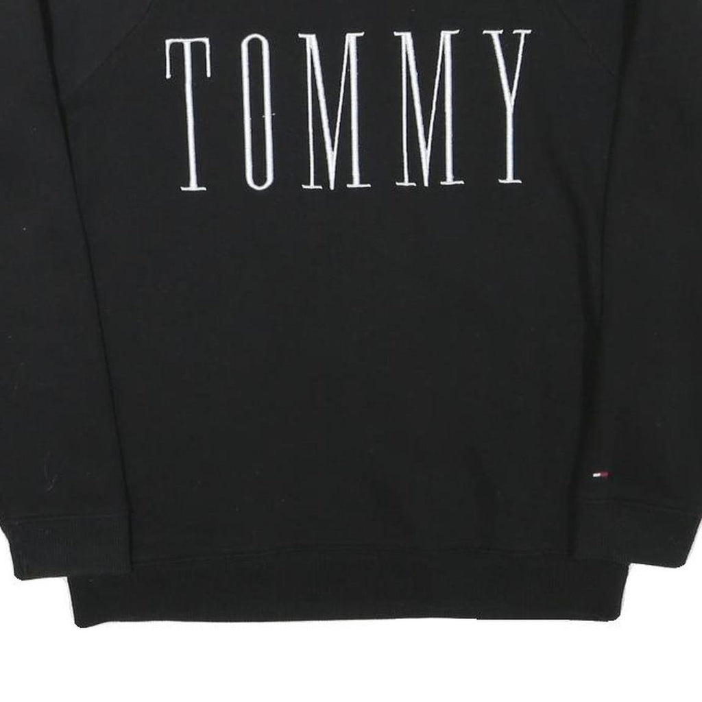 TOMMY HILFIGER Mens Black Crew Neck S Sweatshirt Cotton Blend Pullover