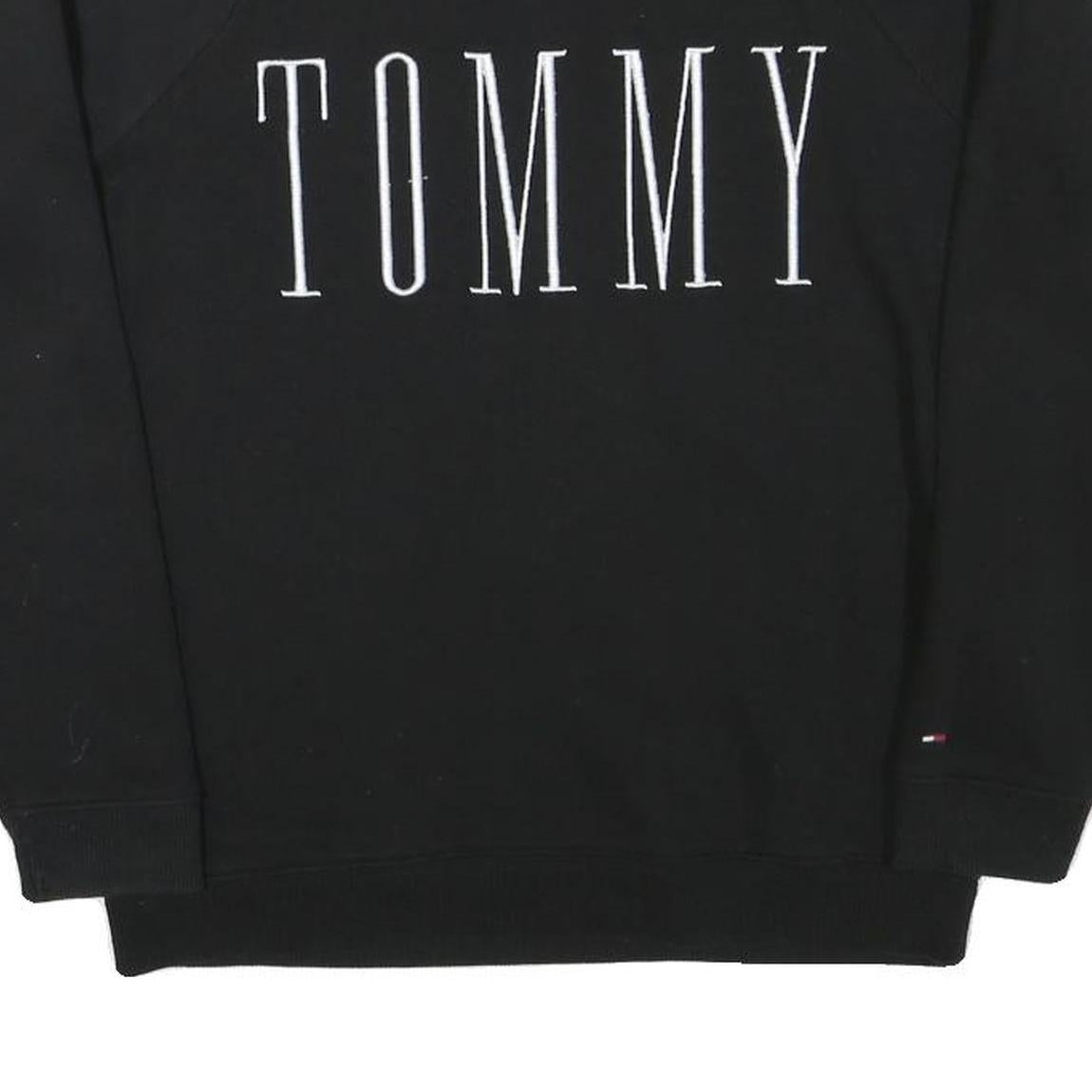 TOMMY HILFIGER Mens Black Crew Neck S Sweatshirt Cotton Blend Pullover