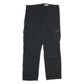 WRANGLER Mens Black Cotton Blend Relaxed Cargo Trousers W36 L30 Workwear