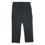 WRANGLER Mens Black Cotton Blend Relaxed Cargo Trousers W36 L30 Workwear