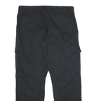 WRANGLER Mens Black Cotton Blend Relaxed Cargo Trousers W36 L30 Workwear