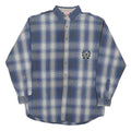 MICKEY INC Mens Blue Check Shirt L Button Down Cotton Blend Casual