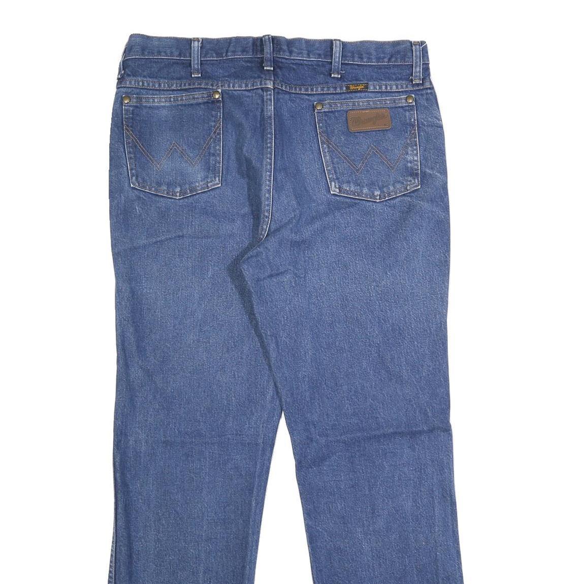 WRANGLER Mens Slim Blue Denim Jeans Slim Fit W36 L32 Classic Casual Zip